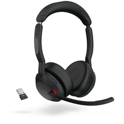Jabra Evolve2 55 MS Kopfhörer (Active Noise Cancelling (ANC), Bluetooth, Stereo USB-A) schwarz