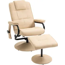 Homcom Massagesessel Weiß, Leder, 84x95x77 cm Wohnzimmer, Sessel, Relaxsessel