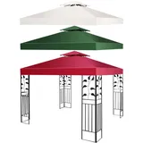 GOPLUS Ersatzdach für Pavillon 3x3m wasserdicht, Pavillondach Ersatzbezug Schutzhaube Dachplane Pavillionplane für Garten Pavillon (Weinrot, Doppeldach)