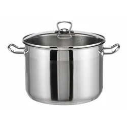 Haushalt International HI 22054 Edelstahl Kochtopf Universaltopf Topf mit Glasdeckel 10L