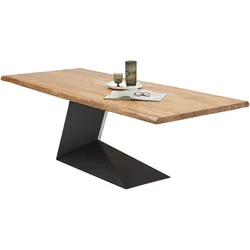 Esstisch STOLKOM "Alan Esszimmertisch Massivholz, wahlweise in 240 oder 200 cm breite", braun (akazie, schwarz, akazie), H:76cm, Tische, Akazie Massivholz, Flächenbelastung des Tisches ca. 90 kg