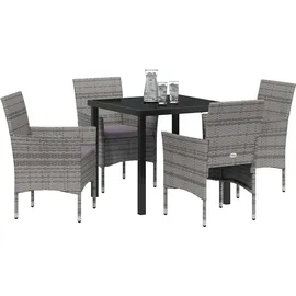 vidaXL Garten Essgruppe 5-tlg. Grau