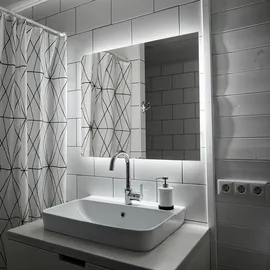 Tulup LED Spiegel Designer LED Rechteckspiegel 60x40 cm LED Wohnzimmer Spiegel rechteckig Neutralweiß 4000K Moderne LED Rechteckspiegel