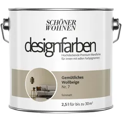 SCHÖNER WOHNEN FARBE Dispersionsfarbe, matt, 2,5 l - beige