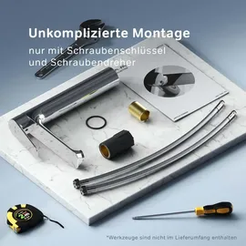 AM.PM Waschtischarmatur Hoch Chrom Wasserhahn Bad Waschbecken Armatur Einhebelmischer Badarmatur Mischbatterie für Badezimmer Aufsatzwaschbecken