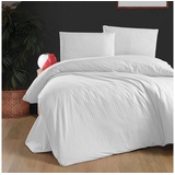 Traumschlaf Mako-Satin Streifenbettwäsche Classic 155x220+80x80 cm weiss