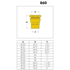 CALEFFI Anschlussverschraubung 860 Messing 25x3/4Zoll IG