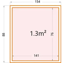 Telluria Geräteschrank Giarmadio 1,54 x 0,88 m Granitgrau
