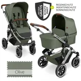 ABC-Design ABC Design Kombi-Kinderwagen Salsa 4 Air - inkl. Babywanne & Sportsitz mit XXL Zubehörpaket - Olive