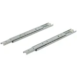 Schubladenschiene TEILAUSZUG Tablarauszug 300 mm | Stahl verzinkt | Kugelführung Tragkraft 60 kg | Teleskopschienen Küche für seitliche oder aufliegende Montage | 1 Paar - Auszüge für Holz-Schubkästen