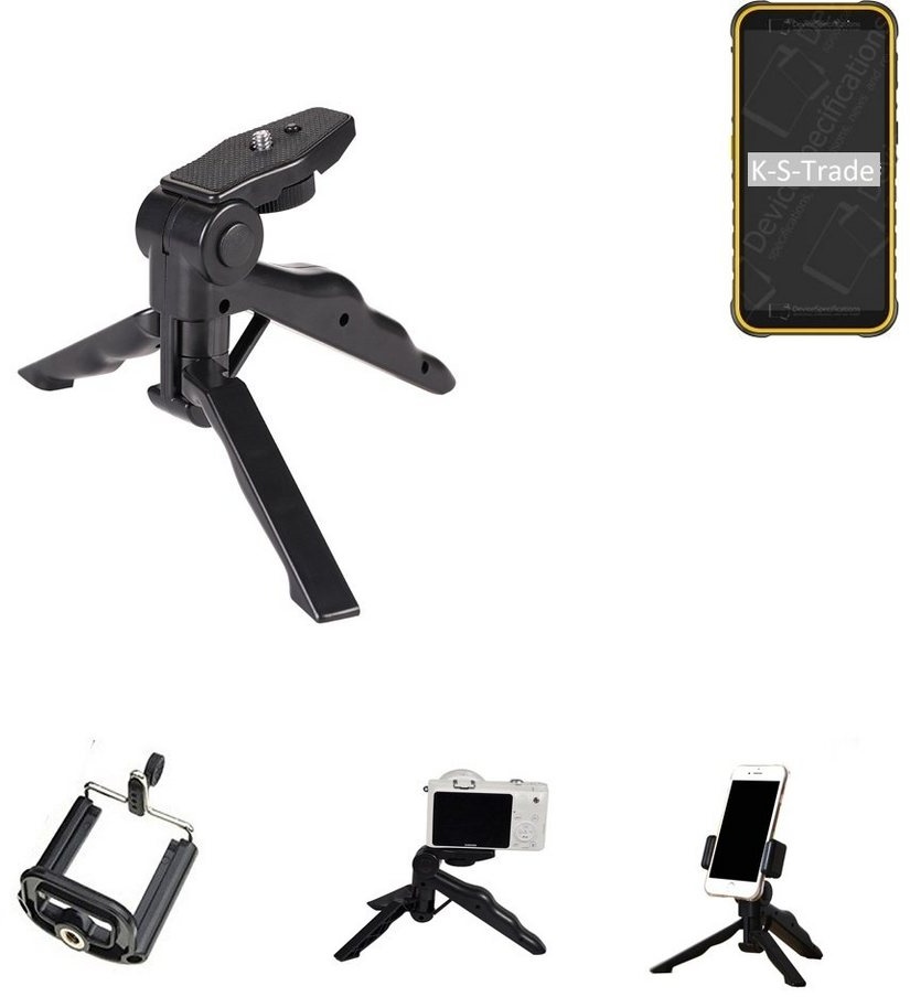 K-S-Trade für Ulefone Armor X8i Smartphone-Halterung, (Stativ Tisch-Ständer Dreibein Handy-Stativ Ständer Mini-Stativ) schwarz