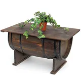 DanDiBo Ambiente DanDiBo Couchtisch Wohnzimmer Vintage halbiertes Weinfass 5084-H 80 cm Tisch aus Holz Beistelltisch Weinregal Fass Bar