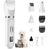 Leise Hundeschermaschine, Lovcoyo Profi Schermaschine Hund Katze mit LED-Anzeige, Hundepfoten-Trimmer, Elektrische Tierhaarschneidemaschine Set für Hunde Katzen Pfoten, Gesicht, Körper