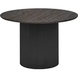 Beliani Esstisch Rund ⌀ 120 cm Holzoptik Säulenfuß Säulentisch Minimalistischer Stil Modernes Design Esszimmermöbel