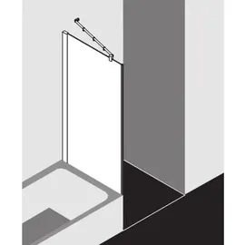 Kermi Pasa XP Seitenwand verkürzt neben Badewanne PXTVD100161YK 100x160cm, silber matt, ESG SR OpacoClean