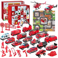 Vexyra Adventskalender 2026 Kinder Feuerwehrauto, 24 Tage Weihnachtskalender Jungen mit 18 Fahrzeugen & Zubehör, Feuerwehr, Krankenwagen, Boot, Flugzeug, Auto Spielzeug Geschenk für Jungen ab 3 Jahren