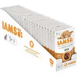 Iams Delights Katzenfutter Nass mit Huhn & Pute in Sauce - Multipack für erwachsene Katzen, 24 x 85g
