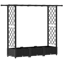 vidaXL Hochbeet mit Rankgitter und Dach 164 x 40 x 123 cm Schwarz