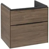 Villeroy & Boch Subway 3.0 Waschtischunterschrank C576L1VH 62,2x57,6x47,8cm, mit LED/Griff Volcano black, Arizona oak