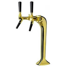ich-zapfe Schanksäule goldfarben 2-leitig, elegant, "Topp-Qualität!" (Paketpreis)