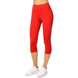 Merry Style Damen Leggings 3/4 Capri Leggings aus Viskose MS10-144 (Rot, S)