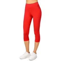 Merry Style Damen Leggings 3/4 Capri Leggings aus Viskose MS10-144 (Rot, S)