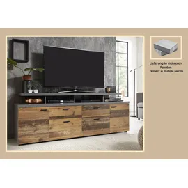 Home Affaire Mood TV-Lowboard 180 cm old wood matera 2 St.