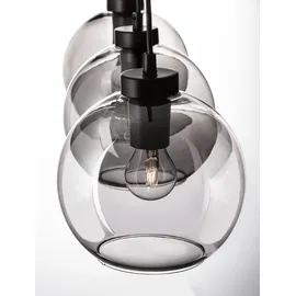 Nova Luce Palmer 3-flg. 70 cm schwarz, Rauchiggrau