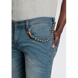 Bruno Banani Jeansshorts Set, mit Band, 2% Stk. bequemer Sitz, gerade Beinform, mit praktischen Taschen Gr. 38 N-Gr, light blue u, , 90289608-38 N-Gr