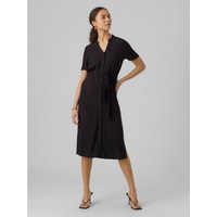 Vero Moda Shirtkleid Midi Blusen Kleid Kurzarm Tunika Dress VMVICA (lang) 5790 in Schwarz schwarz XL