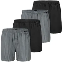 SCHIESSER Boxershorts 4er Pack Schwarz / Grau 4XL