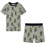 vidaXL Kinderpyjama mit Kurzen Ärmeln Hellkhaki 92