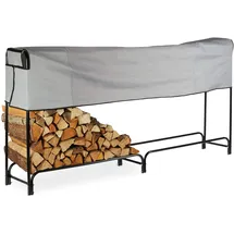 Relaxdays Kaminholzregal 245 x 40 x 122 cm schwarz