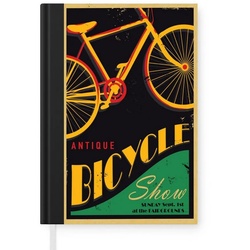 MuchoWow Notizbuch Vintage Poster Fahrrad, Journal, Merkzettel, Tagebuch, Notizheft, A5, 98 Seiten, Haushaltsbuch bunt