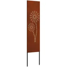 vidaXL Garten Sichtschutz-Leinwand Rostig 32 x 140 cm Wetterfeststahl, Garten und Terrasse, Rechteckig, Moderner Sichtschutz, Dekorative Einlagen, Außenscreen, Patio Akzent, Funktionale Trennwand