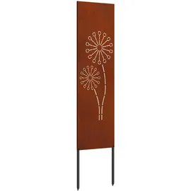 vidaXL Garten Sichtschutz-Leinwand Rostig 32 x 140 cm Wetterfeststahl, Garten und Terrasse, Rechteckig, Moderner Sichtschutz, Dekorative Einlagen, Außenscreen, Patio Akzent, Funktionale Trennwand