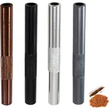 Ferizzia 4 Stück Ziehröhrchen, 9 x 70mm Tragbarer Strohhalm, Wiederverwendbar Metallstrohhalme, Umweltfreundlich, Für Picknicks, Camping, Reisen (Schwarz, Pistolen-Schwarz, Braun, Silber)
