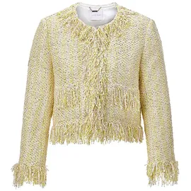 richroyal Rich & Royal Short Bouclé Jacket with Fringes in Soft Butter | Gr.: 42