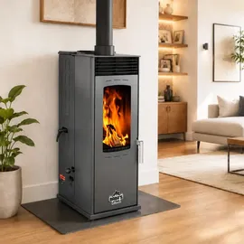 baba's stove Eco Mini Hybridofen Metall Schwarz