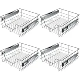 KESSER® Teleskopschublade 30-60cm Schrankbreite verchromt aus Edelstahl Schubladeneinsatz für Küchenschrank Korbauszug Schrankauszug