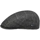 Lipodo Flatcap Schirmmütze Karomuster Made in Italy Damen und Herren Sommer Winter anthrazit 58 cm - 58