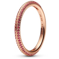 PANDORA ME Pavé Ring Größe 54 aus rosévergoldeter Metalllegierung mit syntetischen Rubinen, Ausschließlich Kompatibel ME, 189679C02-54