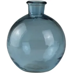 Dekovase AM DESIGN "Blau-glänzende Glasvase", blau, B:16cm H:18cm, Glas, Vasen, wertet jedes Blumenarrangement auf
