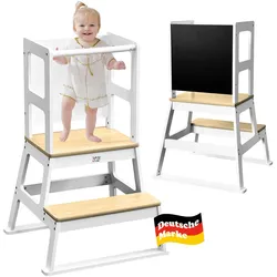 Baby Vivo Lernturm aus Holz - Mit Tafel in Weiß