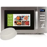 Domo 3in1 Mikrowelle Grill & Konvektion 34L, 10 Programme, Auftaufunktion Abdeckhaube