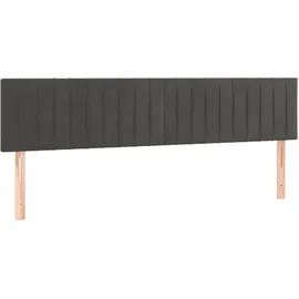 vidaXL Boxspringbett mit Matratze & LED Dunkelgrau 160x200 cm Samt