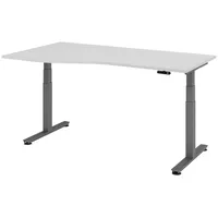 Bümö Schreibtisch, Grau, Graphit, Nachbildung, Rechteckig, 180x72x100 cm, FSC