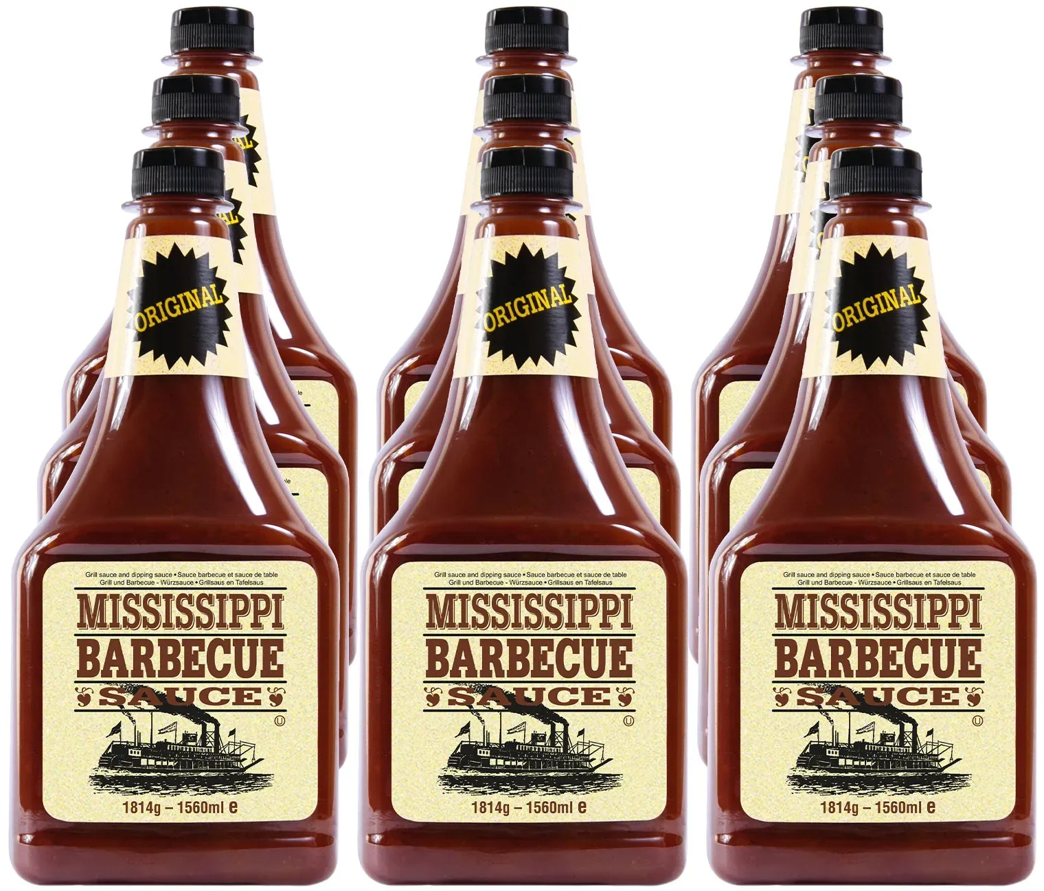 Mississippi Barbecue Sauce Original 1560 ml, 9er Pack