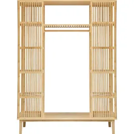 [en.casa] Garderobenschrank Hudiksvall 185 x 140 x 45 cm Beige