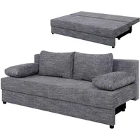 Schlafsofa - grau meliert - Webstoff - Staukasten Sofa Couch Gästecouch